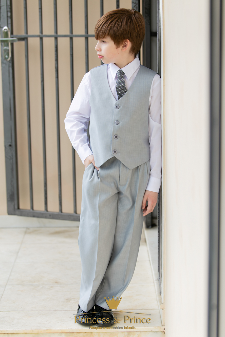 Traje Colete Cinza Claro - Image 5