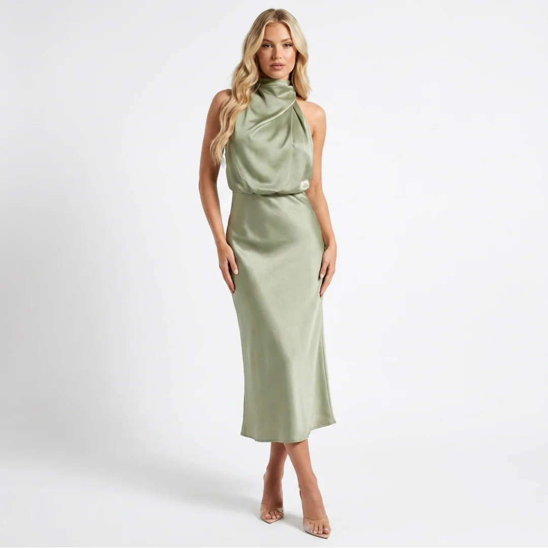 Valquíria | Vestido de Satén Elegante - Image 6