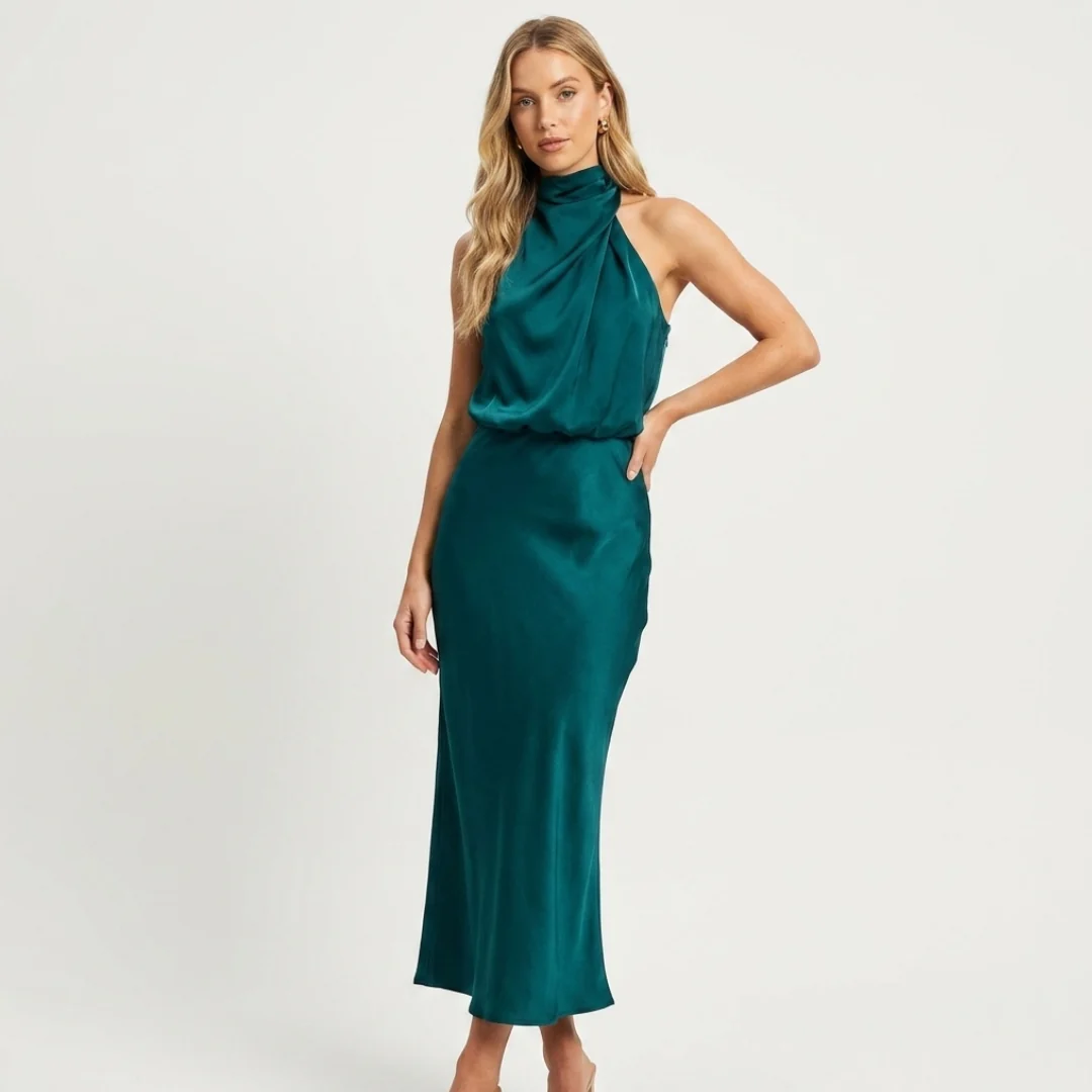 Valquíria | Vestido de Satén Elegante - Image 7