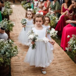Vestido Pétalas Off-White