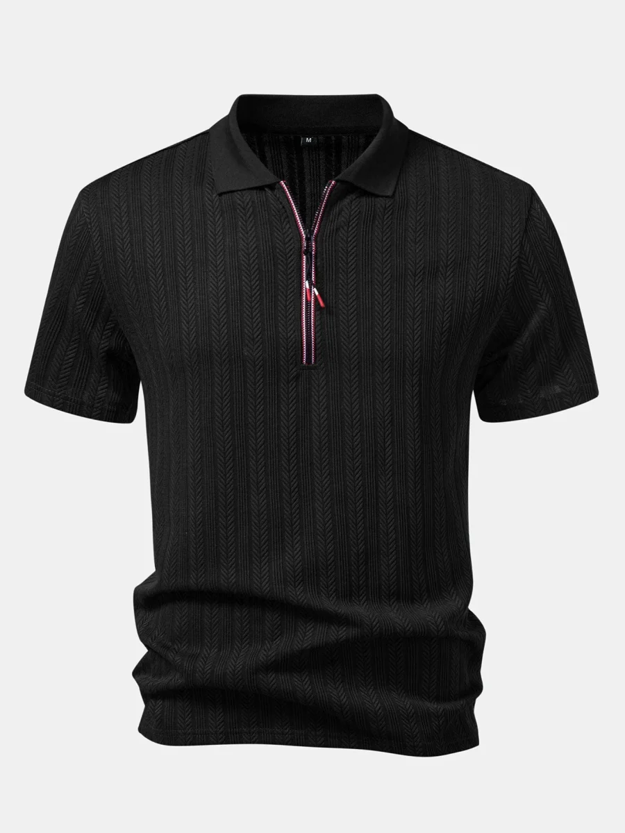 Folegandros | Polo Texturizado com Zíper - Image 4