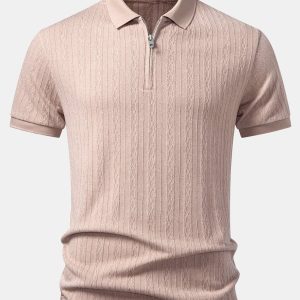 Sagres | Polo com Zíper em Jacquard Torcido
