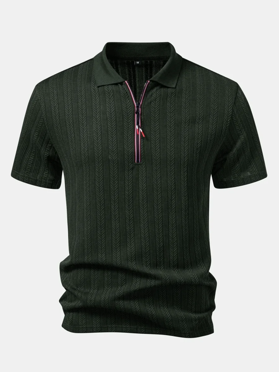 Folegandros | Polo Texturizado com Zíper - Image 2