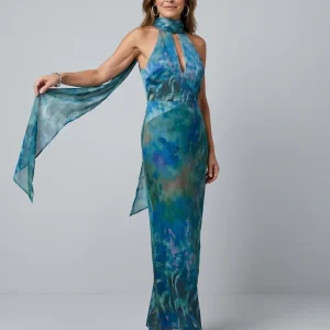 Andreia | Vestido Maxi Sem Mangas com Decote Halter