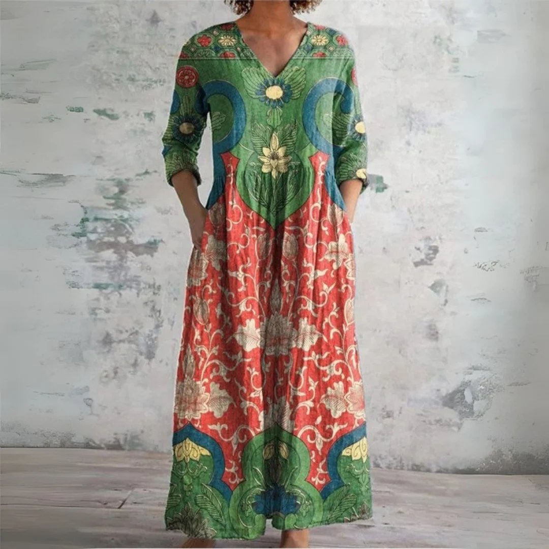 Albertina Sofia | Vestido Maxi Floral Vintage