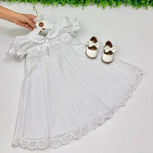 Vestido Batismo Nesga Fina
