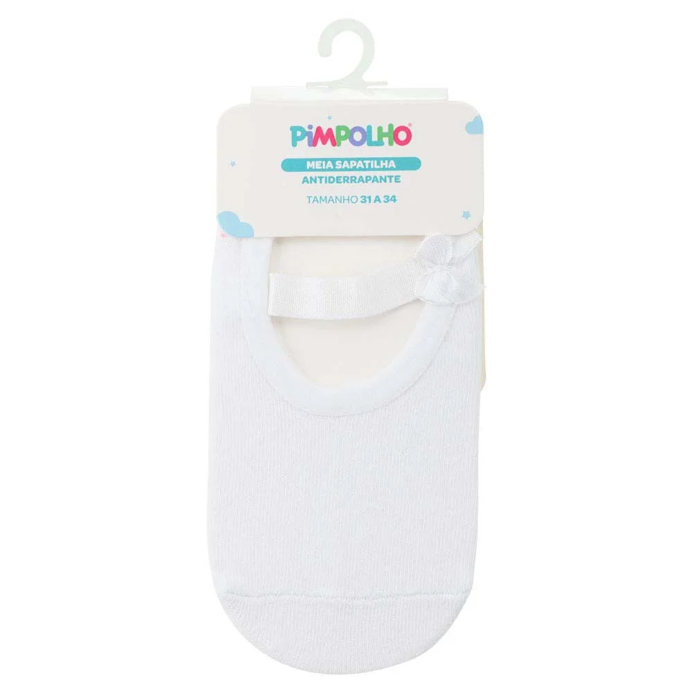 Meia Sapatilha Pimpolho® Antiderrapante Branca - Image 4
