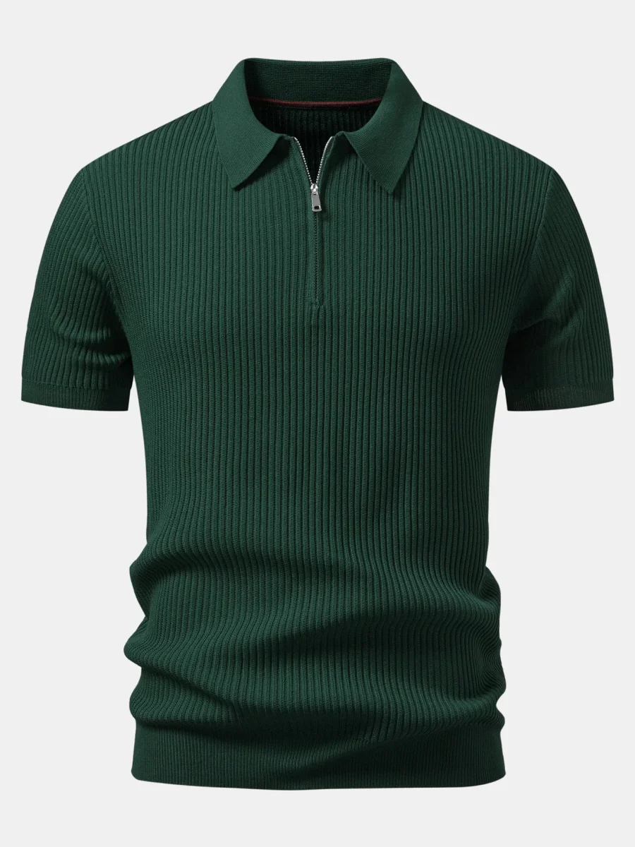 Comporta | Polo de Malha com Zíper Canellado - Image 4