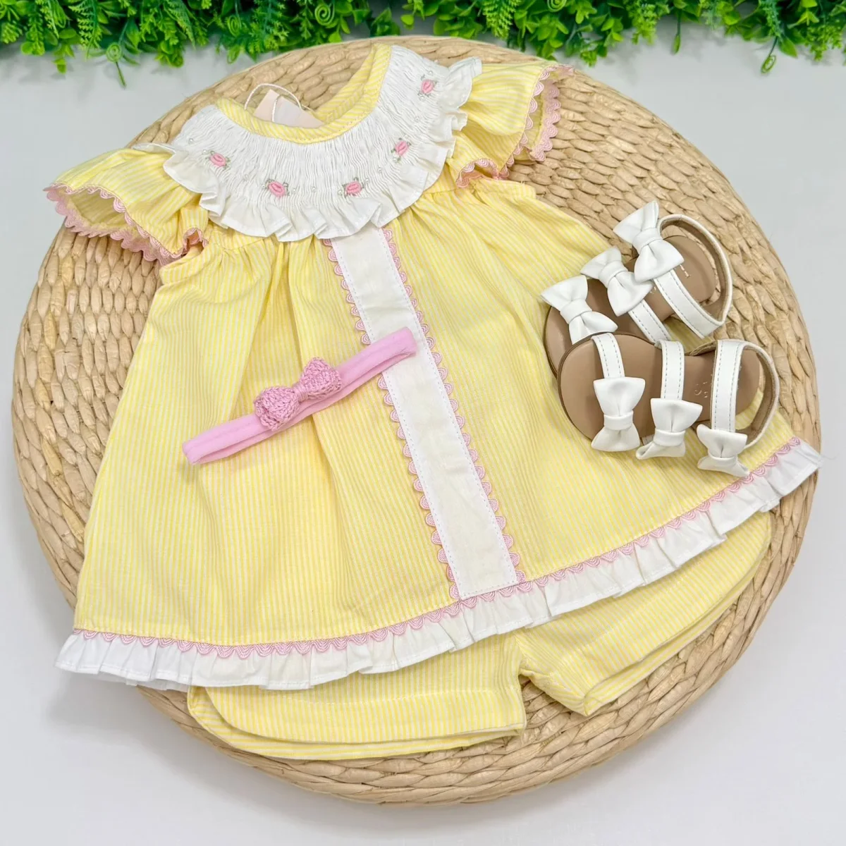 Conjunto Francis Listrado Amarelo