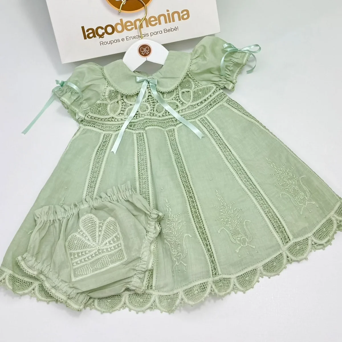 Vestido Renascença Nesga Fina Verde - Image 2