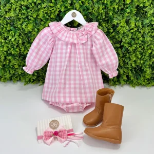 Vestido Charlote Xadrez Rosa