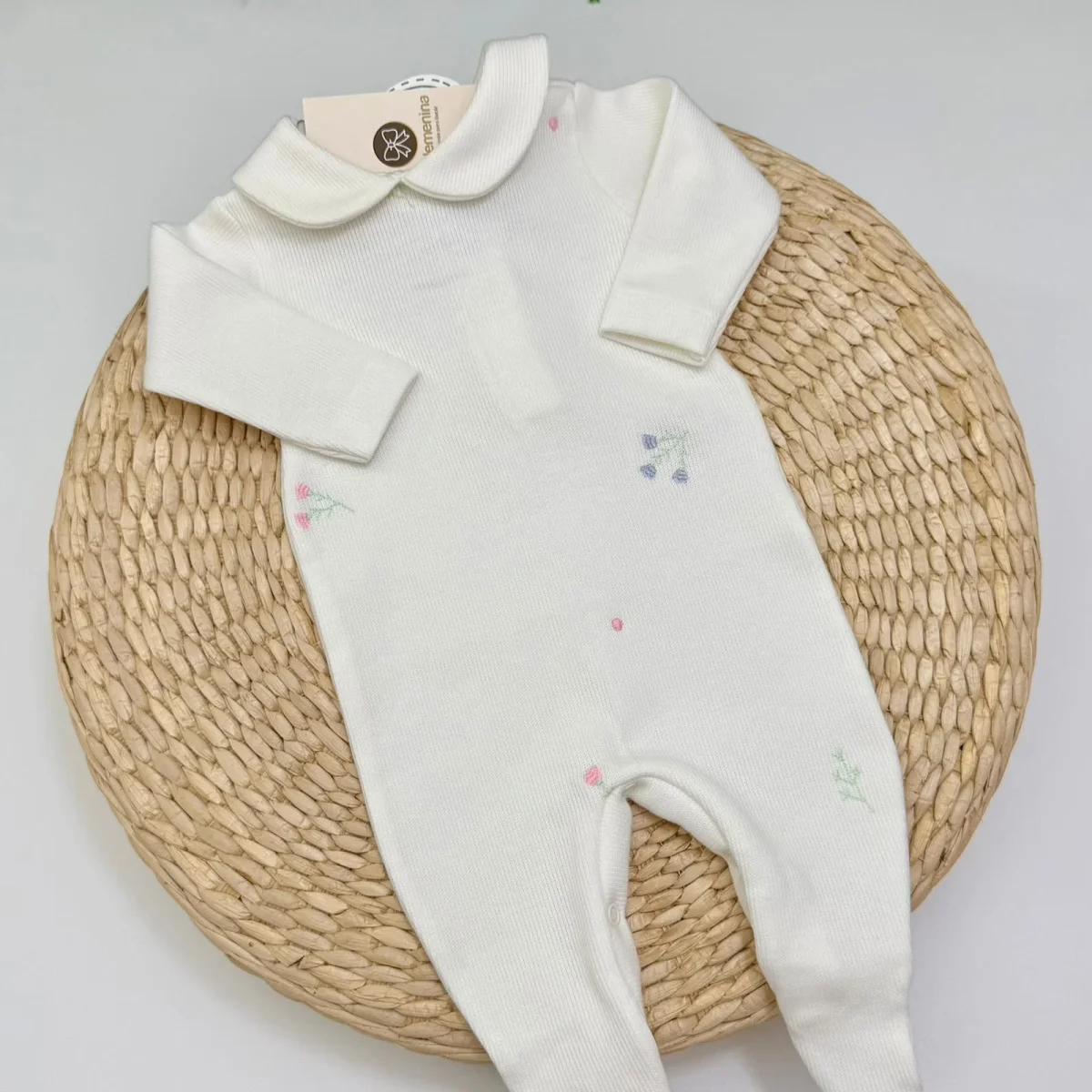 Macacão Off-White Kidstar® Flores Rosa e Lavanda - Image 3