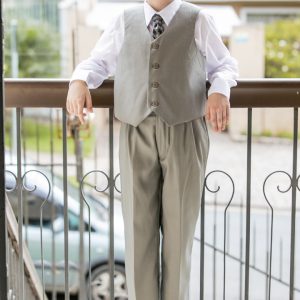 Traje Colete Cinza Escuro