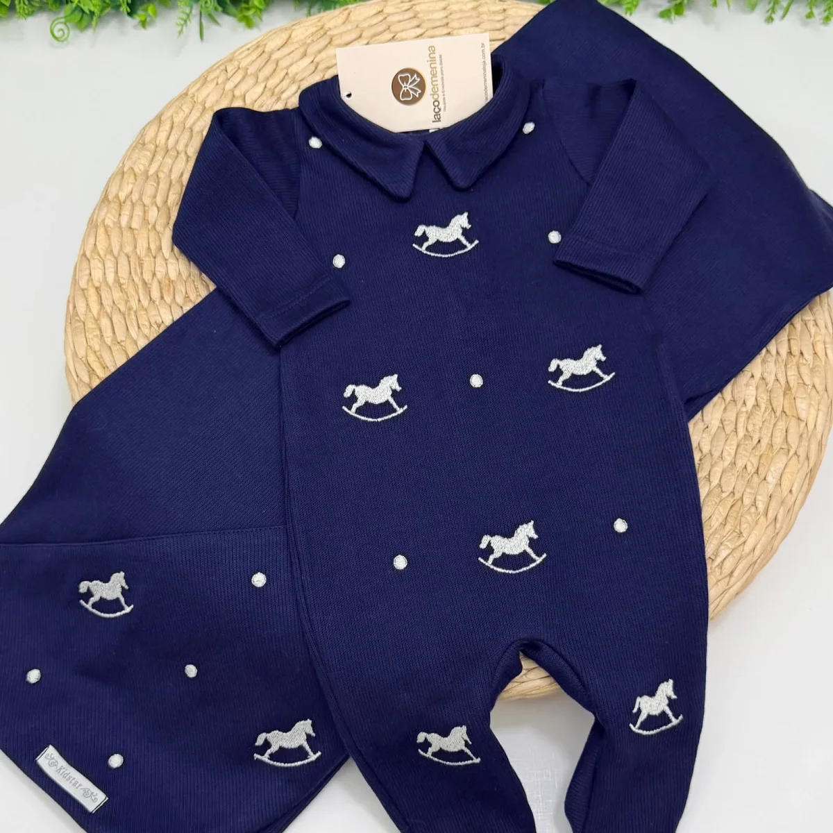 Saída Maternidade Azul Marinho Kidstar® Cavalinhos - Image 2