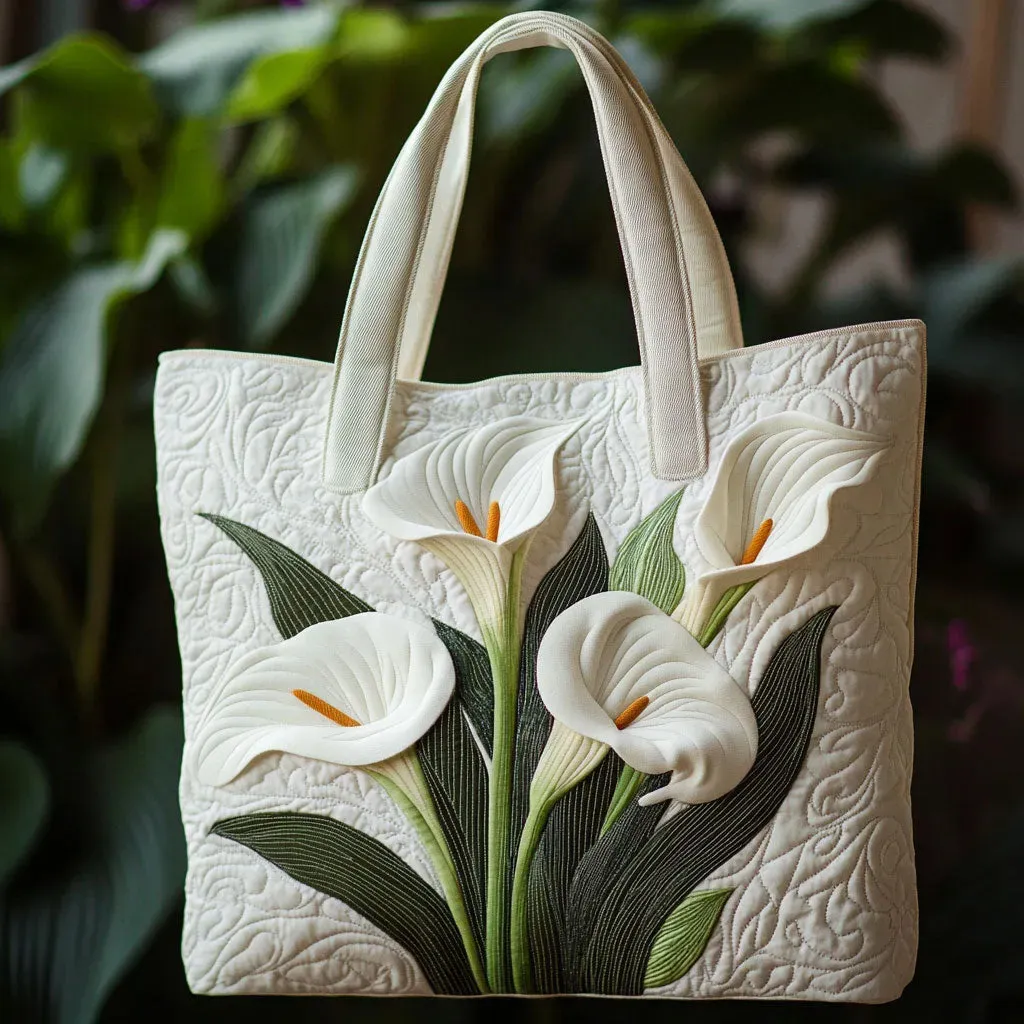 Adriana | Bolsa Artesanal Acolchoada | Arums Brancos - Image 2
