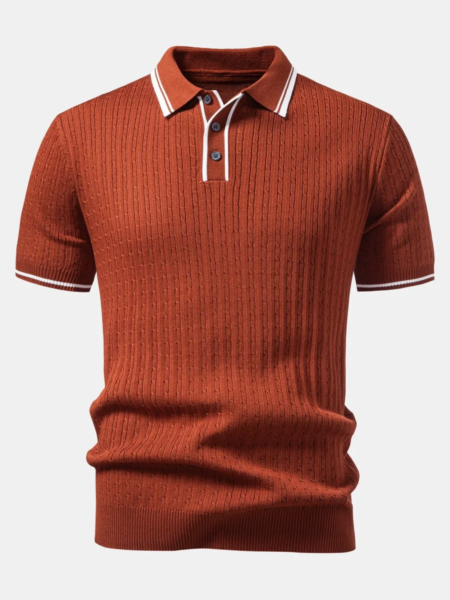 Balos | Polo de Malha Jacquard Torcido com Detalhes em Contraste - Image 8