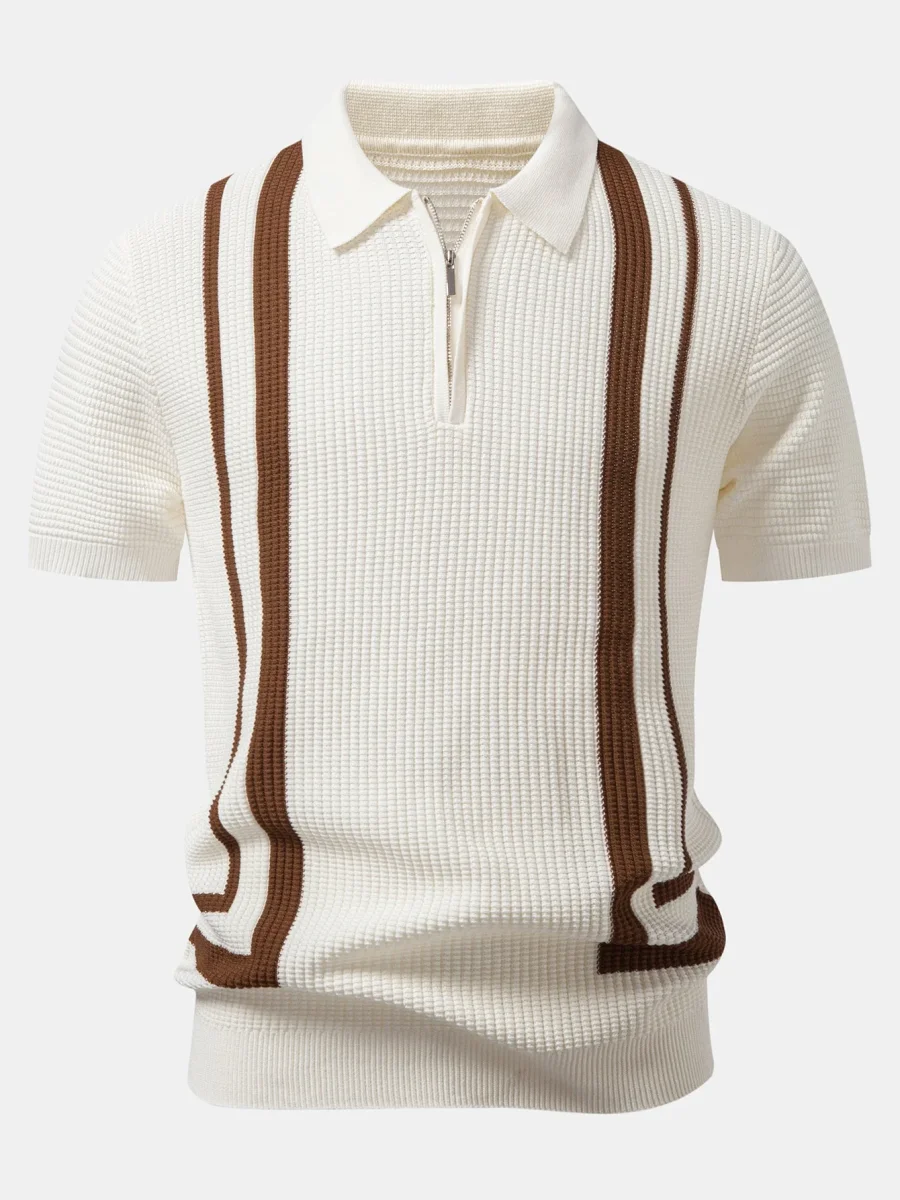 Benagil | Polo de Malha com Zíper Contrastante - Image 2