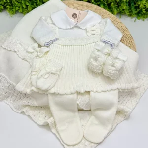 Saída Maternidade Clarinha Branca Body Pérolas