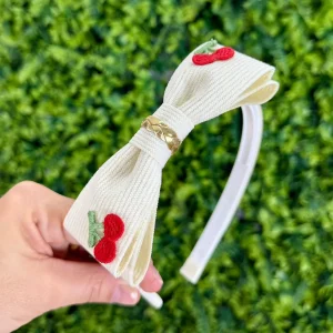 Tiara Arco Laço Cerejinha Off-White